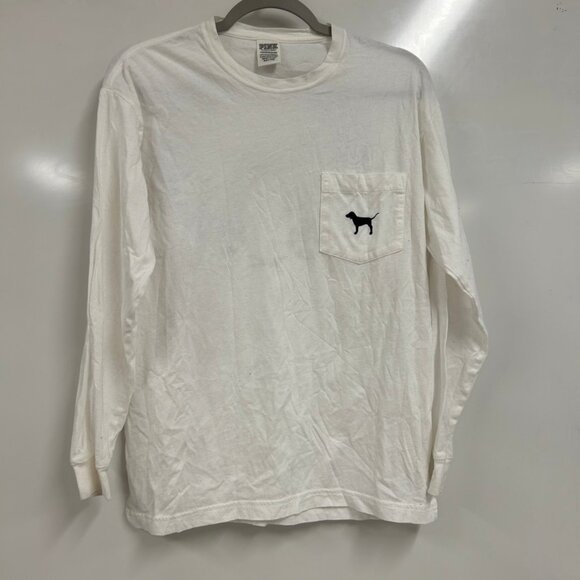 0356 Victoria’s Secret PINK Leopard Logo Long Sleeve Tee soft cotton cozy vibe - Picture 1 of 10